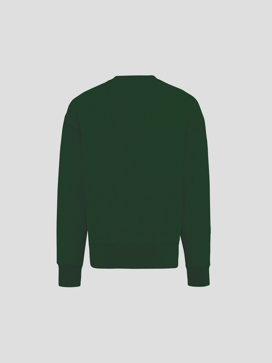 Få Barents sweatshirt i grøn - løs fit med tryk