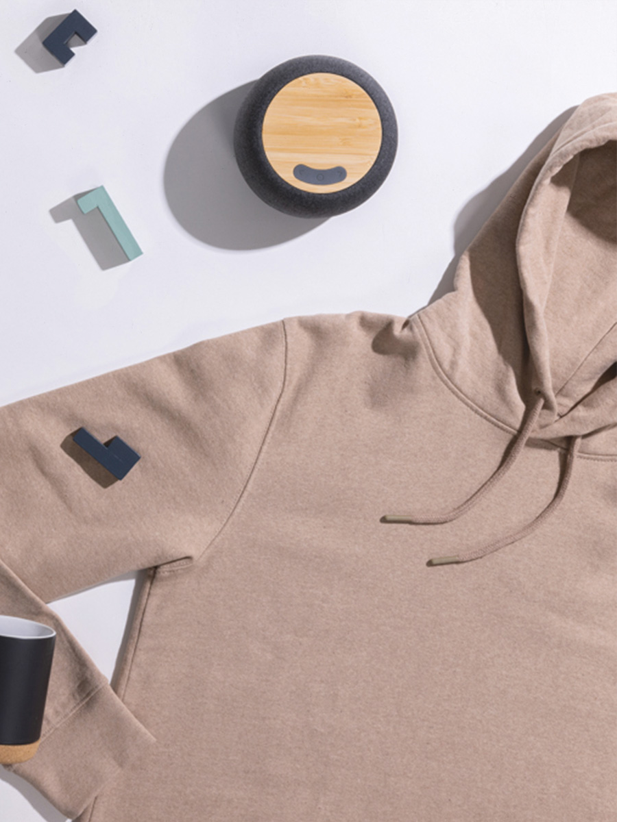 Sula sweatshirt i ufarvet bomuld med tryk