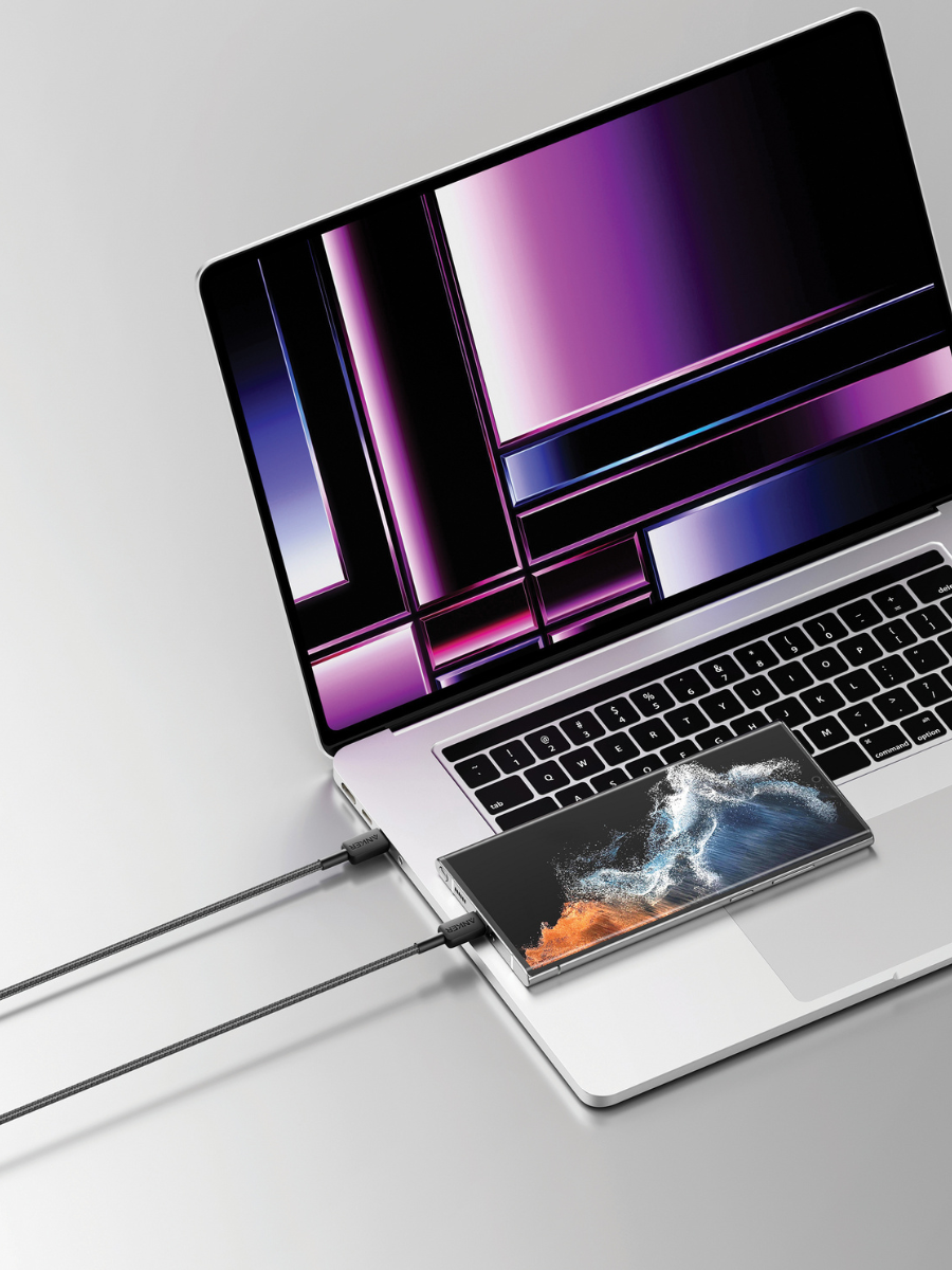 Flettet Anker opladekabel til mobil, tablet og laptop