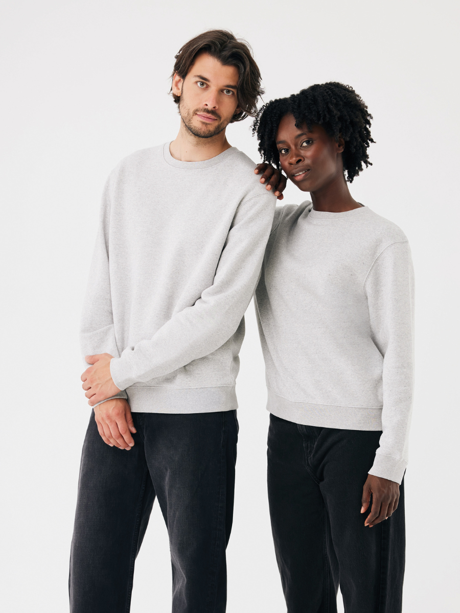 Unisex sweatshirt med ribkanter og rund hals