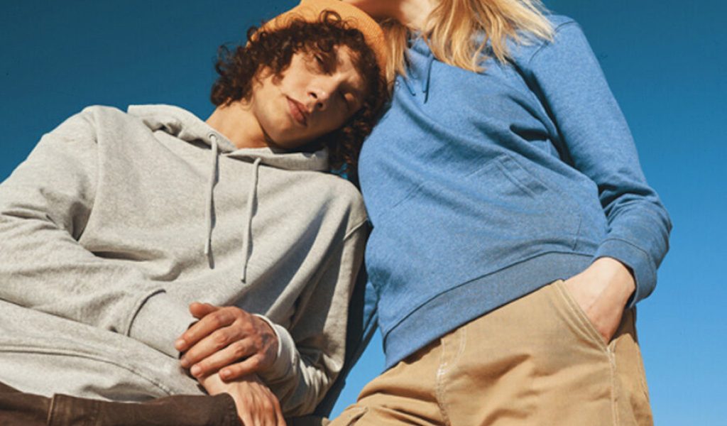 Sula sweatshirt med tryk i ufarvet bomuld