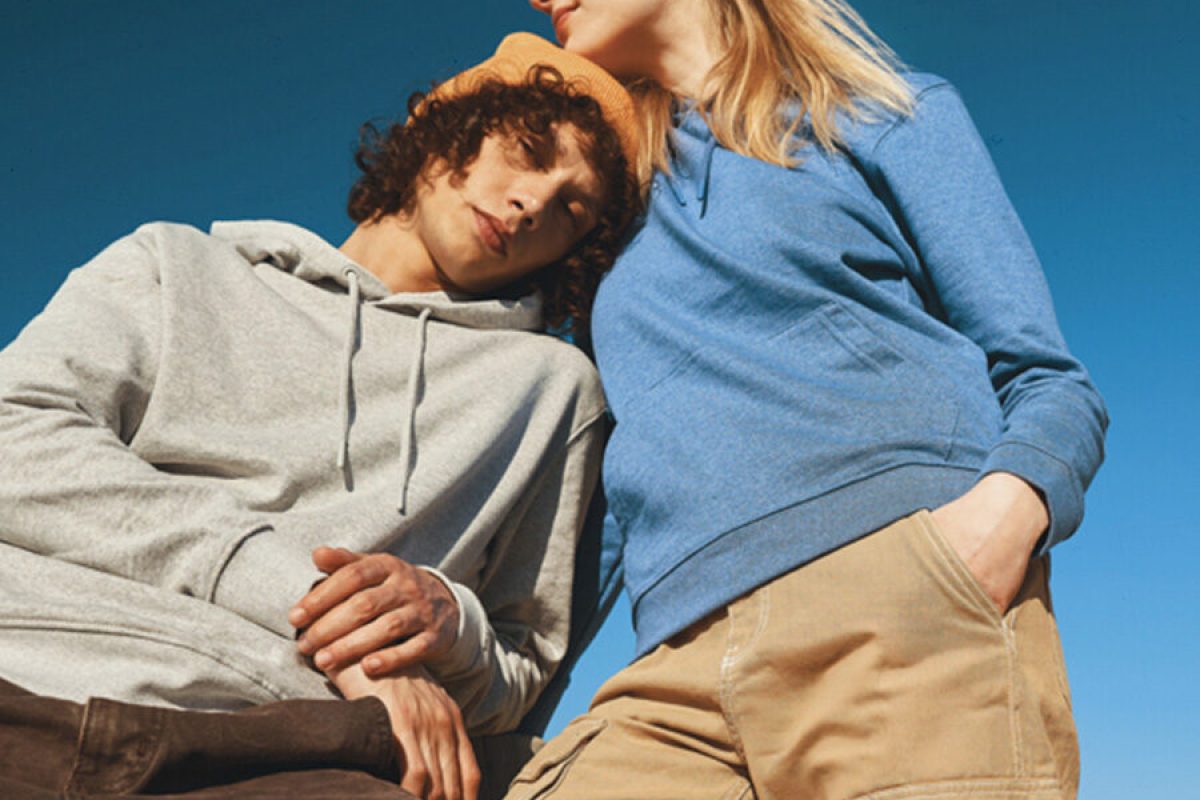 Sula sweatshirt med tryk i ufarvet bomuld