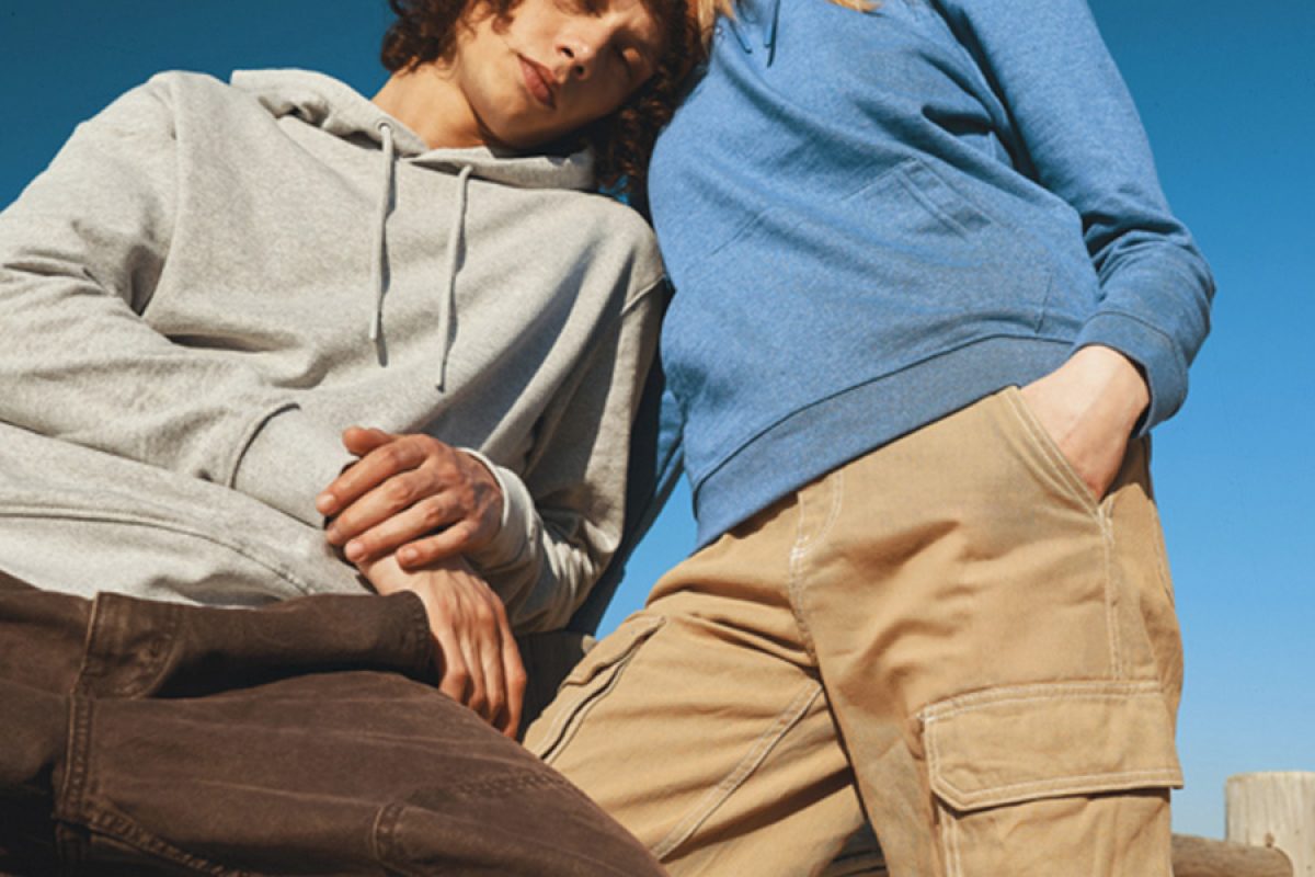 Sula sweatshirt med tryk i ufarvet bomuld